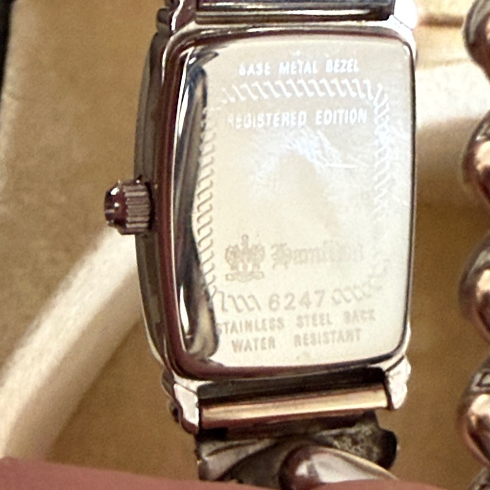 Hamilton Silver Tonneau Women's Bracelet Watch with Off-White Dial - Picture 3 of 5